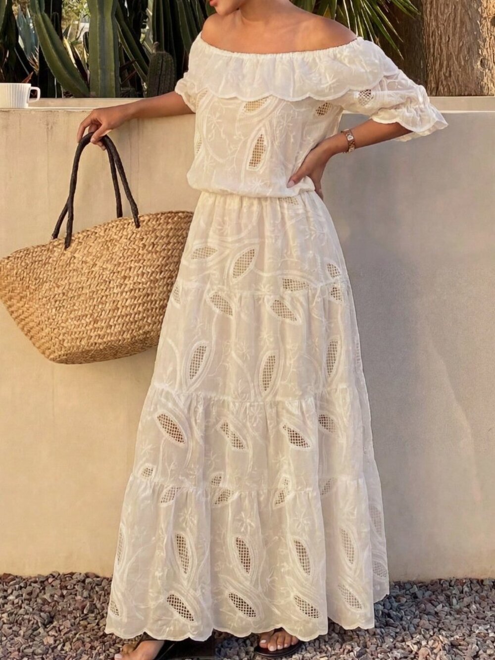 Yellow Casual Women's Off-Shoulder Loose Skirt Set